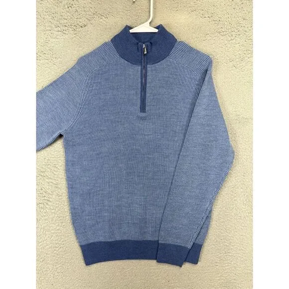 Peter‎ Millar Sweater Mens Small Crown Blue Pima Cotton Merino Wool Pullover NEW